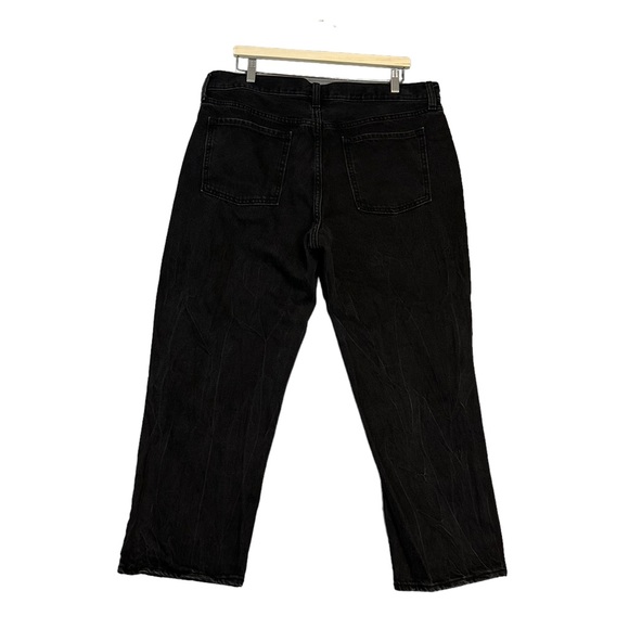 Old Navy | High Rise Slouchy Straight Jeans Black Button Fly Size 16 - Picture 5 of 13